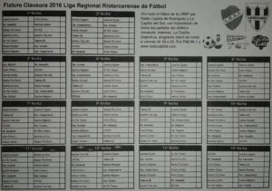 Fixture Clausura 2016