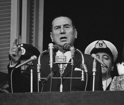 Argentina's Juan Peron Delivering Speech
