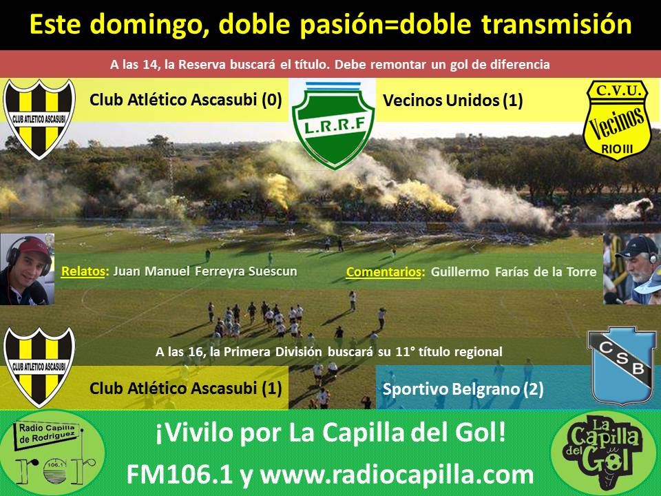 Placa Ascasubi-SpBelgrano y doble transmisión
