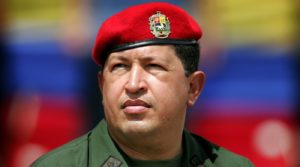 File photo of Venezuela's President Chavez wearing army uniform in Caracas