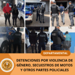 DETENCIONES POR VIOLENCIA DE GÉNERO, SECUESTROS DE MOTOS Y OTROS PARTES POLICIALES